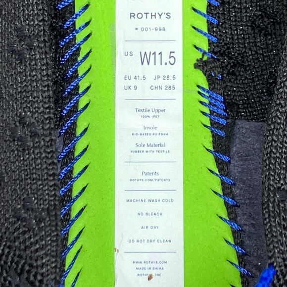 Rothy’s Black Knit Round-Toe Flats | Womens 11.5 | Chic Dressy Slip-On - Picture 4 of 11